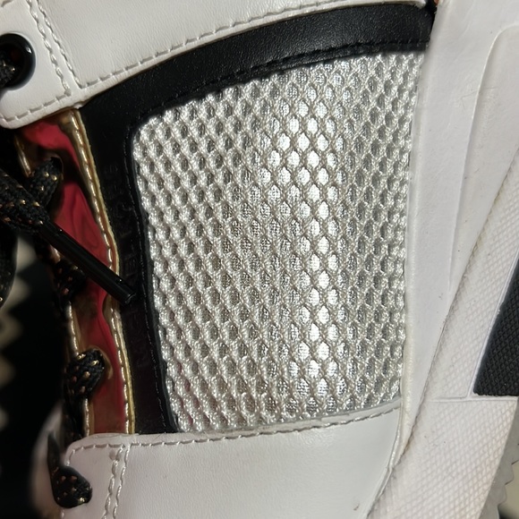 Michael Kors Gold Black Rose Gold White Wedge Sneakers - Picture 8 of 9